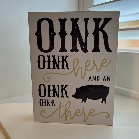 COPY - OINK OINK HERE Sign Country Decor Farmhouse Baby Nursery Child's Room - Picture 6 of 7
